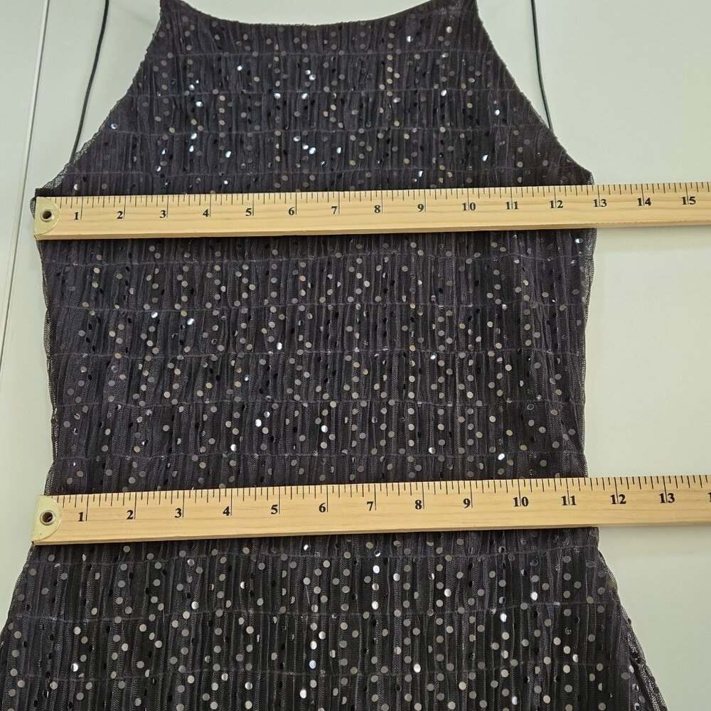 Elegant Black Sequin Mini Dress - Picture 4 of 16